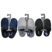 Wholesale - U.S. POLO ASSN. MEN'S ASST BLK/BLUE/GRAY SLIPPERS C/P 36, UPC: 662239087896